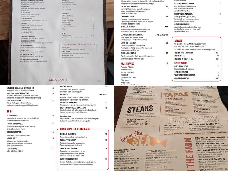 Brimstone Woodfire Grill Menu