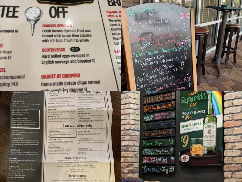 British Open Pub Menu