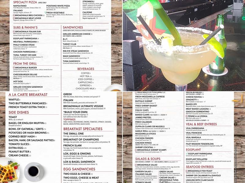 Broadwalk Restaurant on the Beach Menu