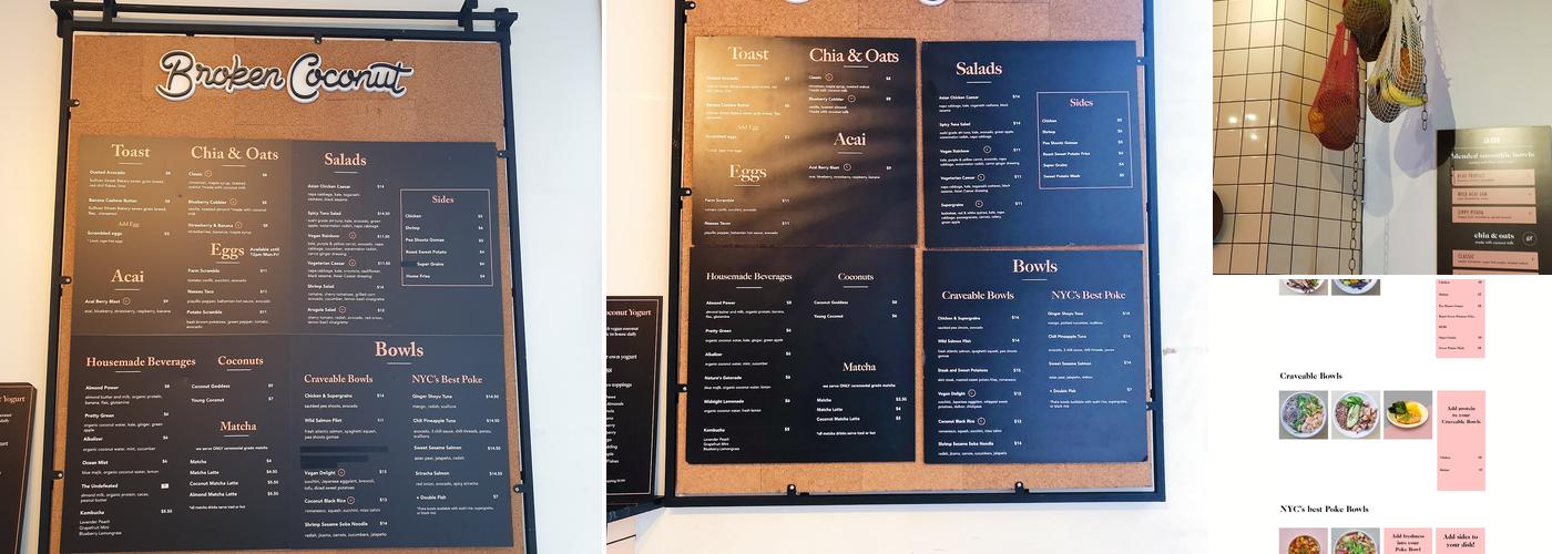 Broken Coconut Menu