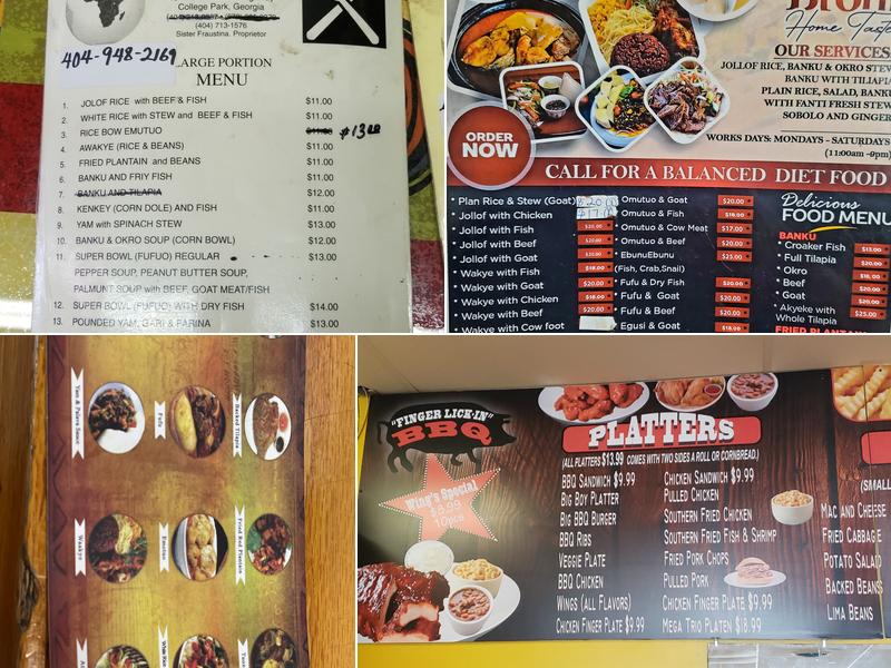 Broni Home Taste / Africana / Old Brothers Restaurant Menu