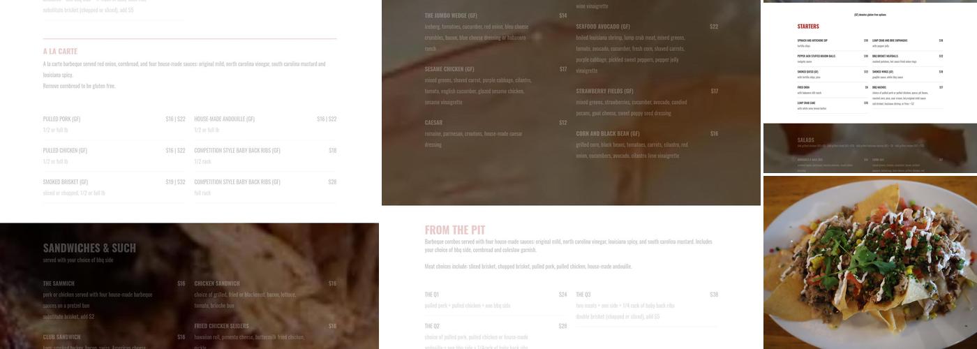 BRQ Seafood and Barbeque Menu