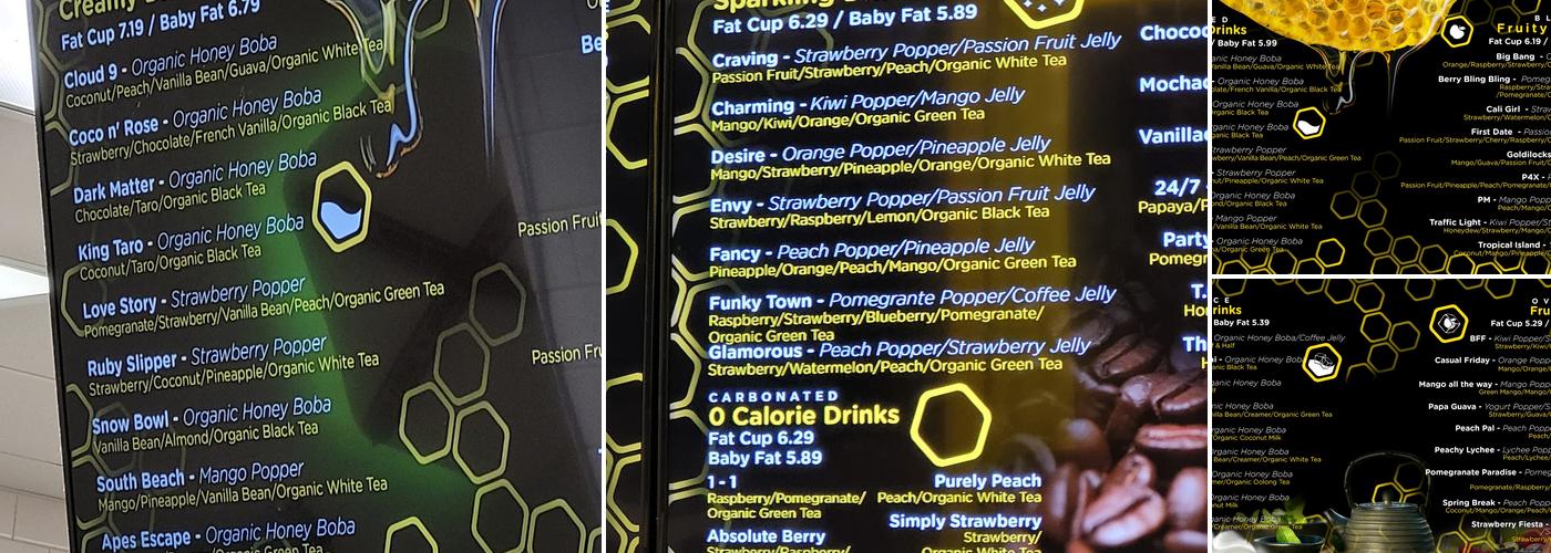 Bubble Bee Menu