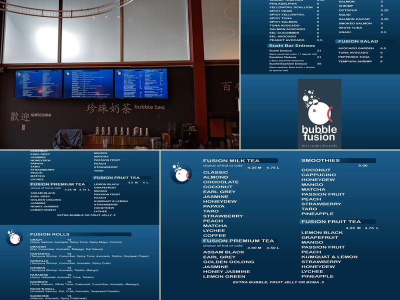 Bubble Fusion Menu