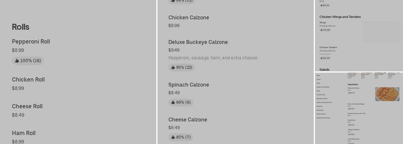 Buckeye Pizza Menu