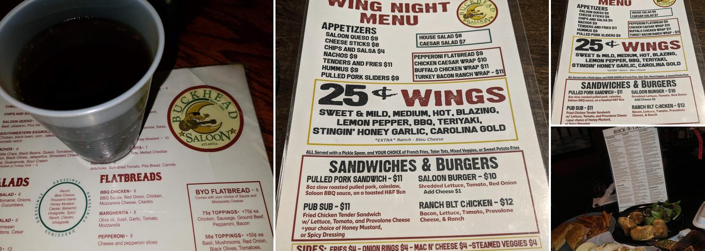 Buckhead Saloon Menu