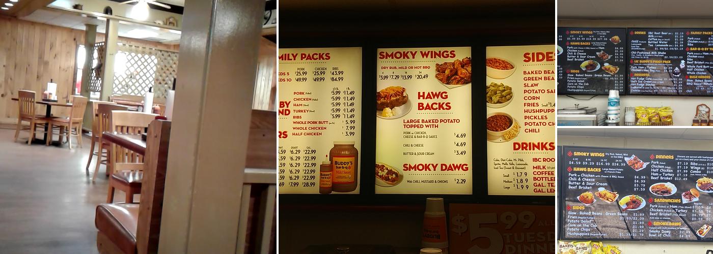 Buddy's Bar-B-Q Menu