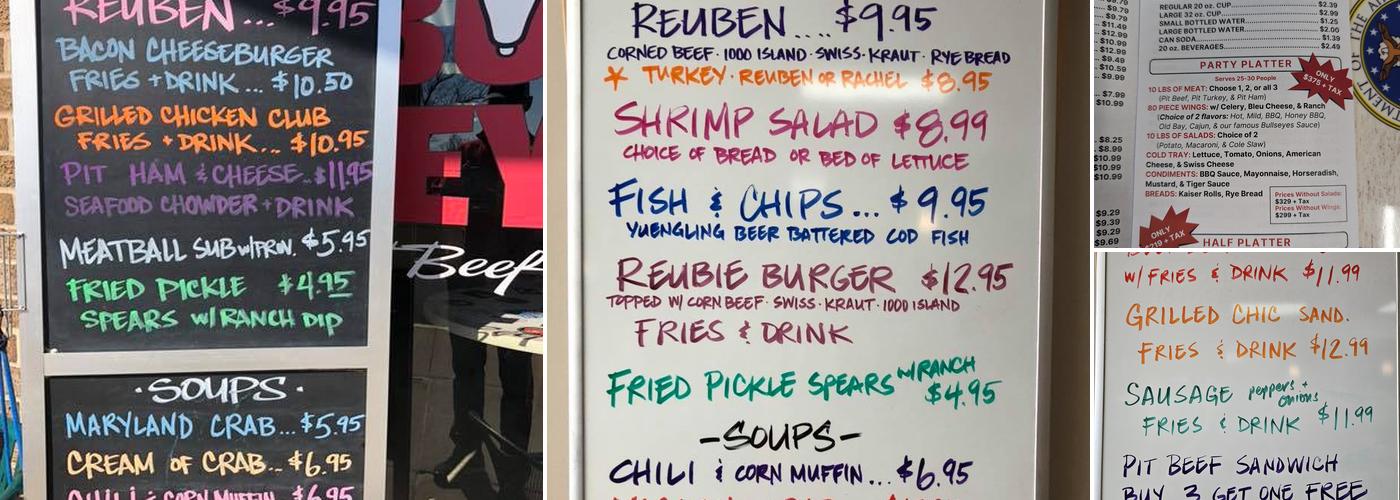 Bullseyes Pit Beef & Catering Menu