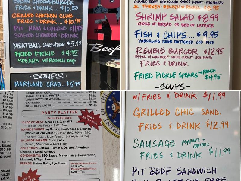 Bullseyes Pit Beef & Catering Menu