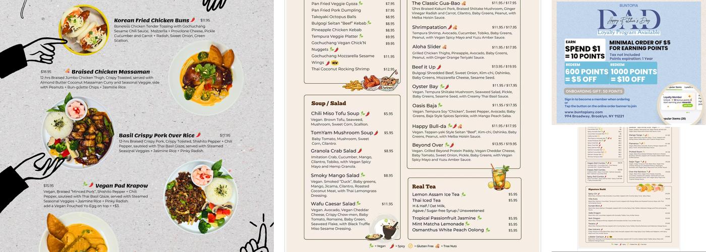 Buntopia Menu