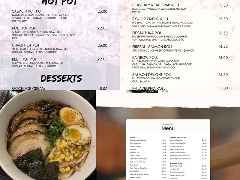 Tatsu Sushi Japanese Cuisine Menu