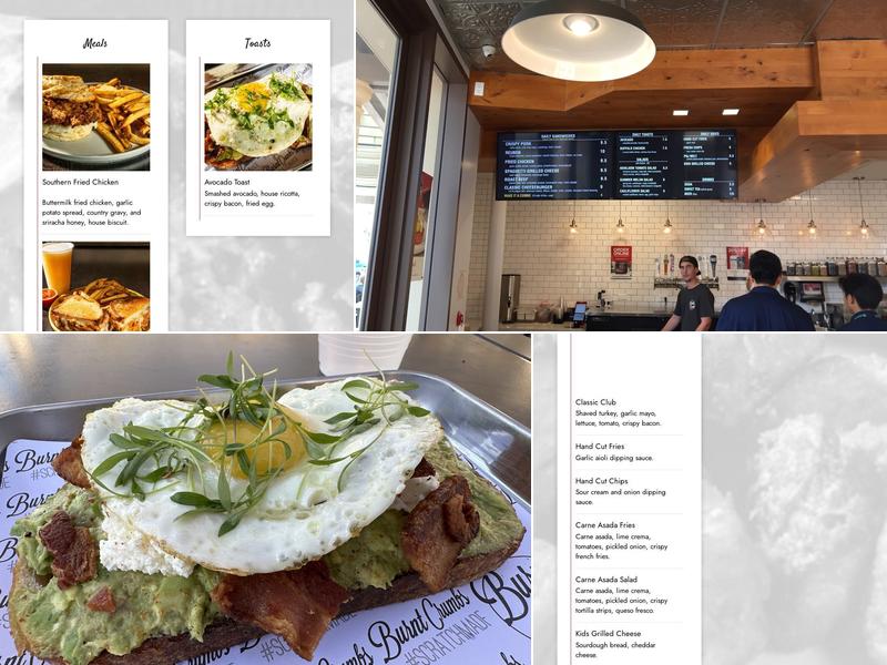 Burnt Crumbs Irvine Menu