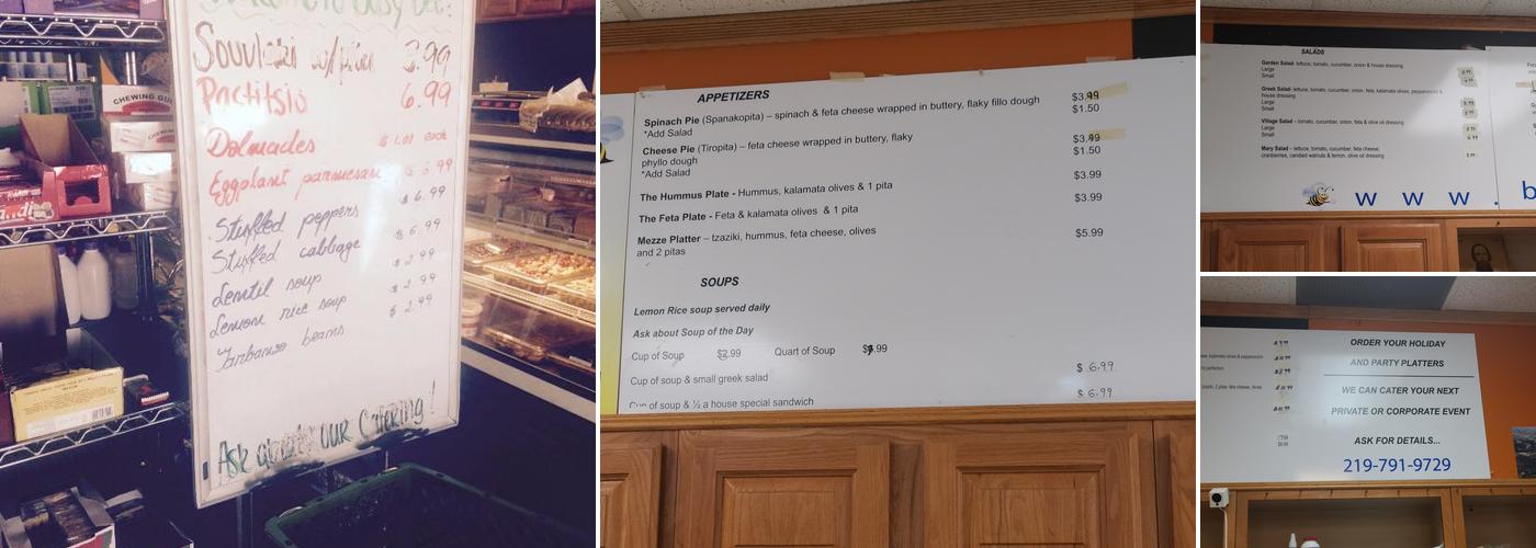 Busy Bee Imports Menu