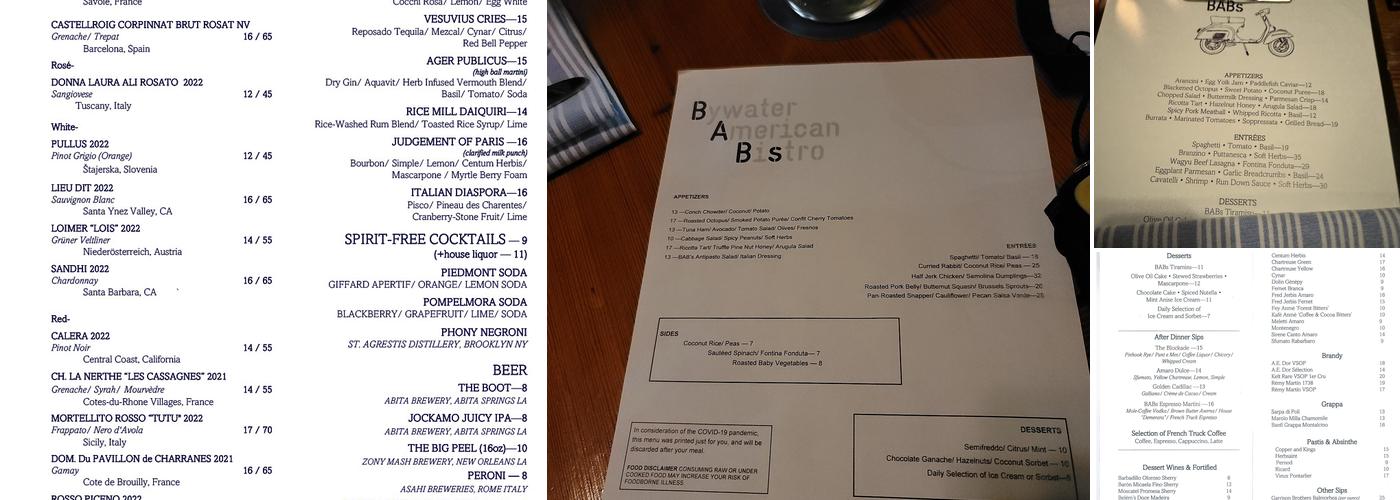 BABs Menu