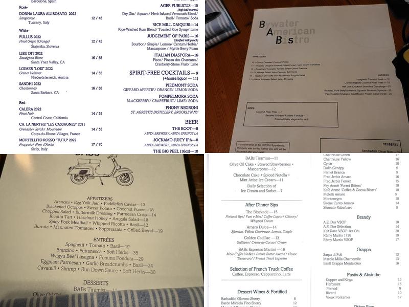 BABs Menu