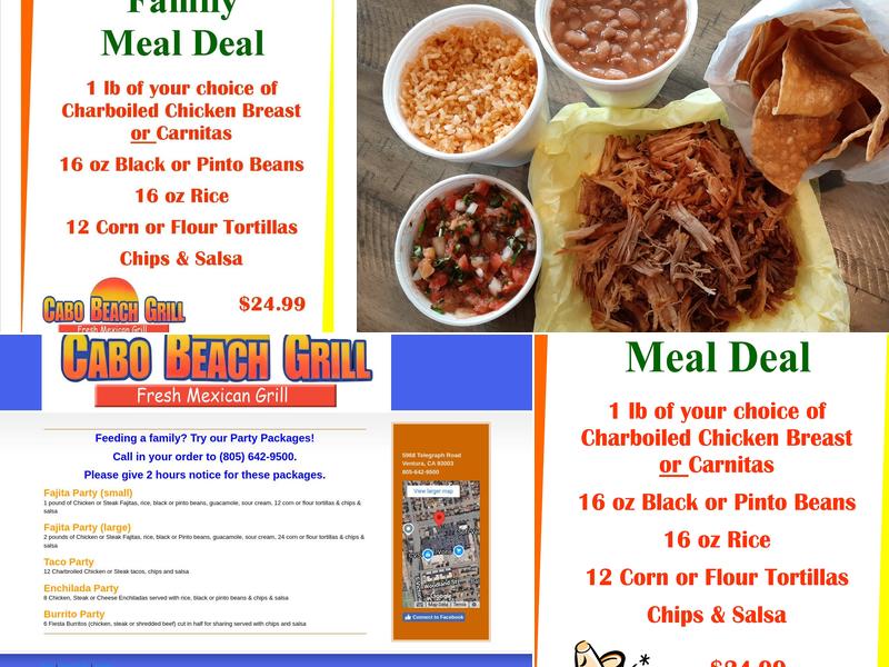 Cabo Beach Grill Menu