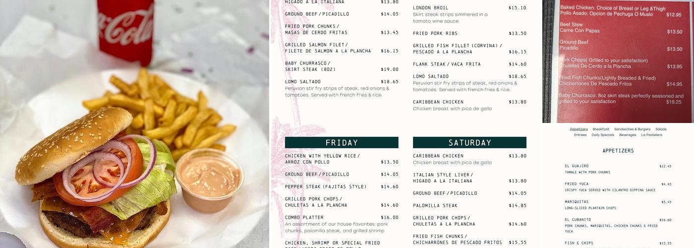 Cacique Restaurant Menu