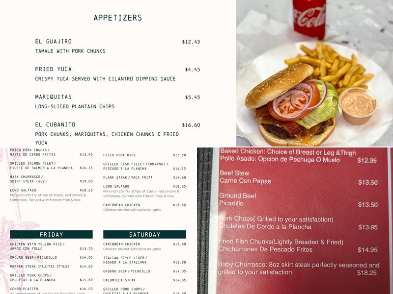 Cacique Restaurant Menu