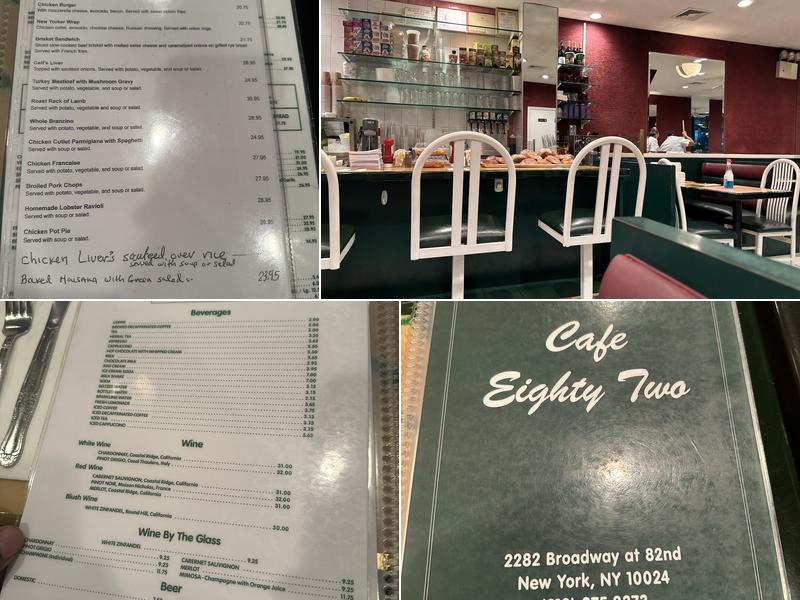 Cafe Eighty Two Menu