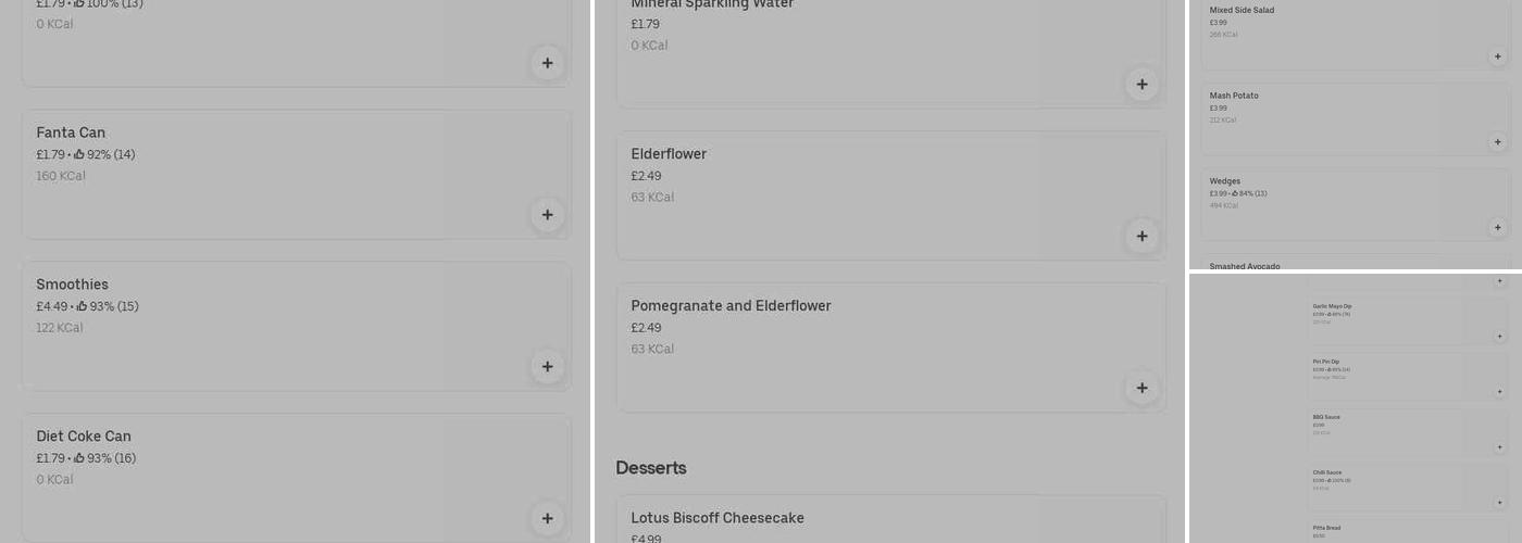 Roosters Piri Piri - Poole Menu