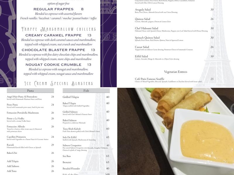 Cafe Paris Menu