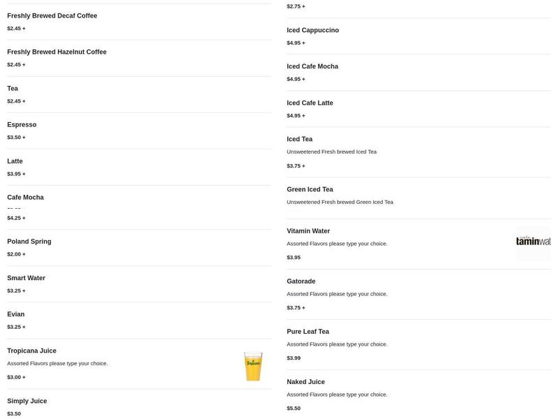 Cafe Olympia 55 Menu