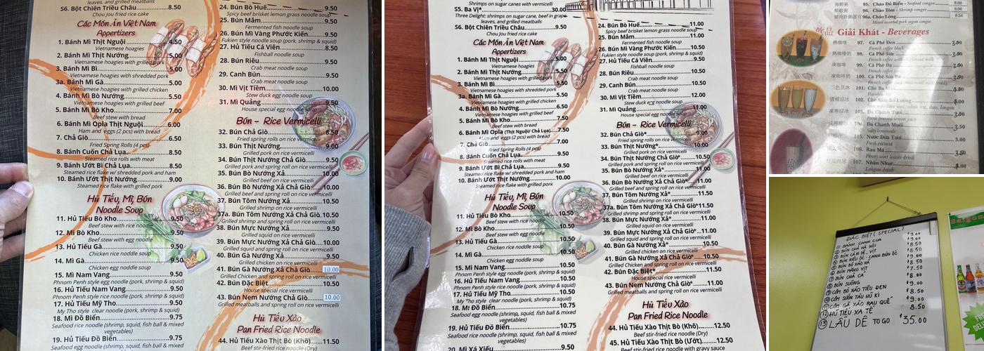 Café Saigon Menu