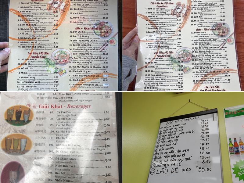 Café Saigon Menu
