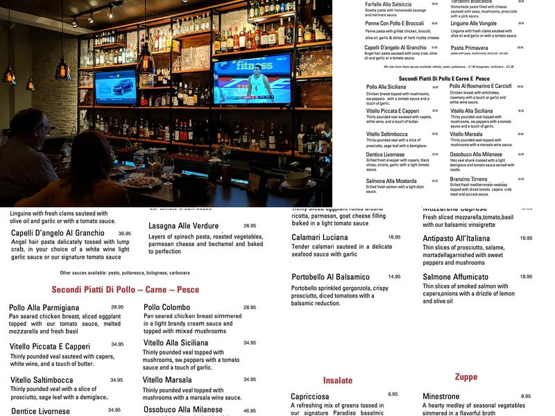 Caffé Paradiso Menu