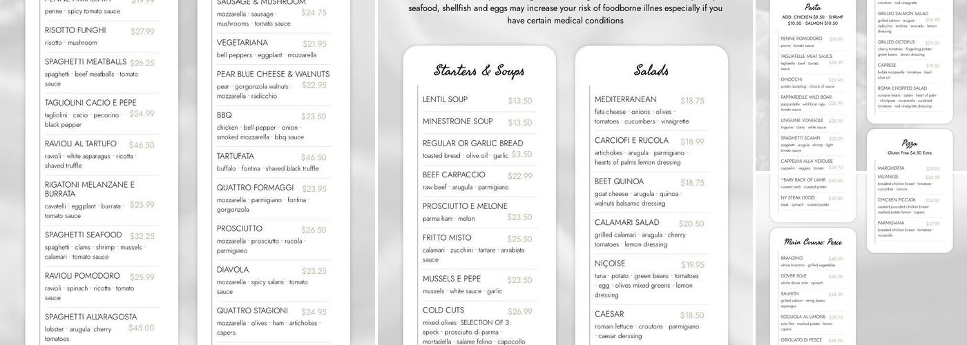 Caffe Roma Menu