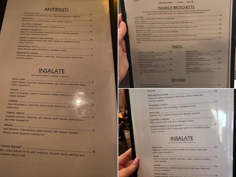 Caffe Torino in the Foothills Menu