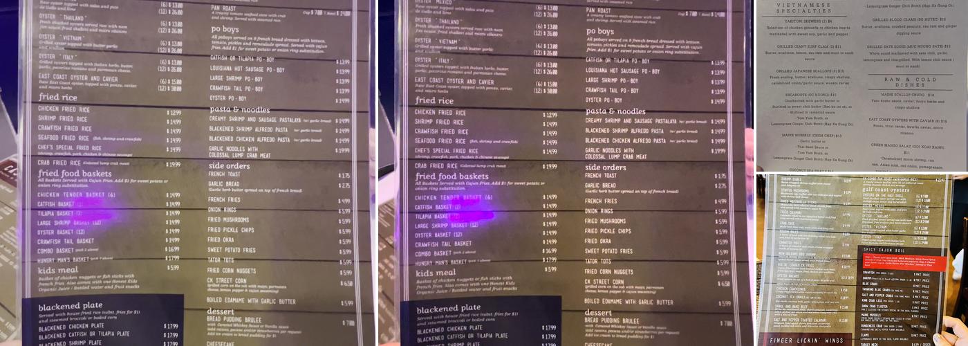 Cajun Kitchen Menu