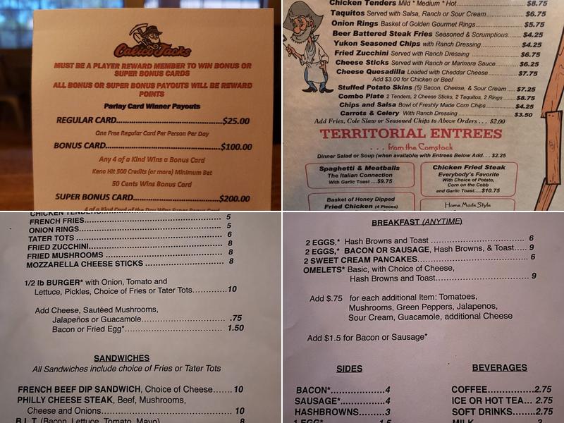 Calico Jack's Saloon Menu