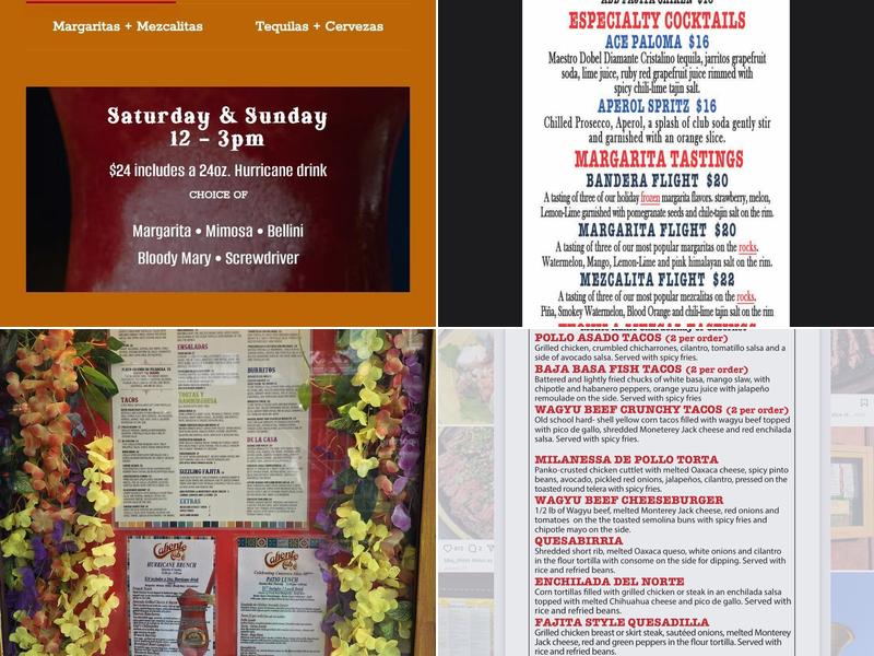 Caliente Cab Co. Menu
