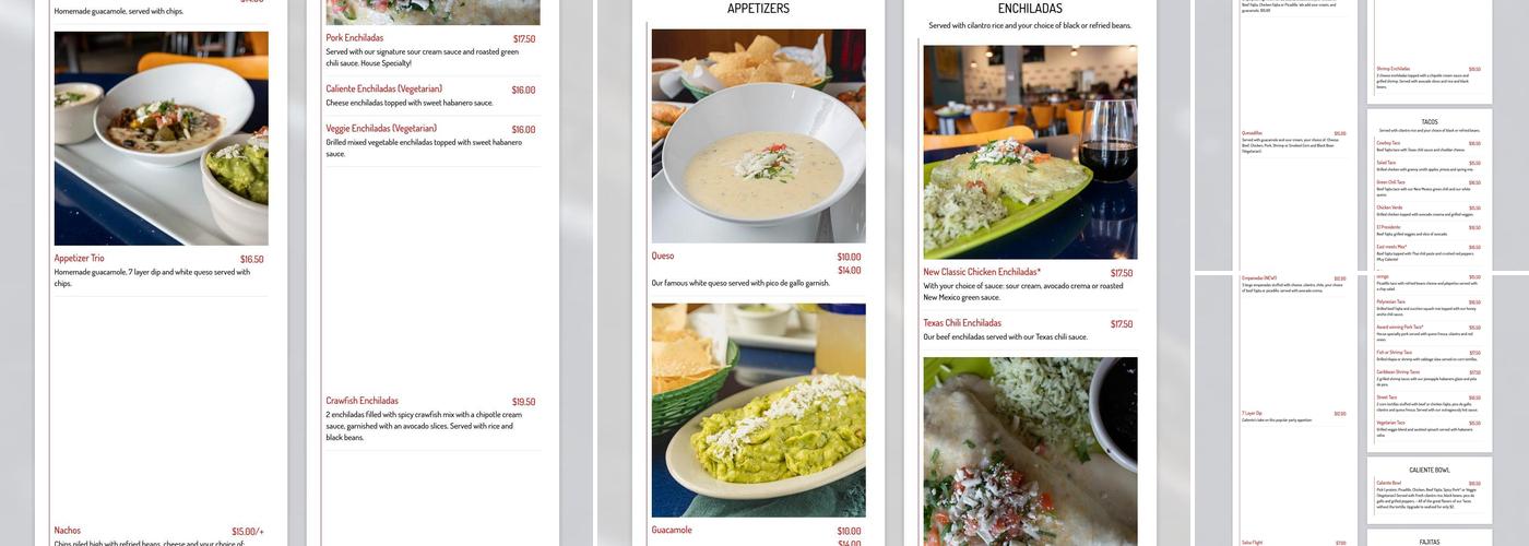 Caliente Menu