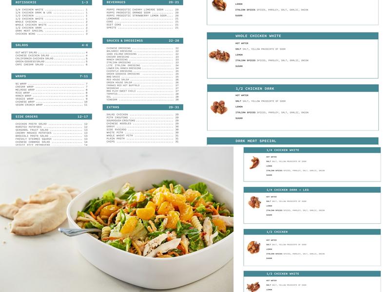 Calif Chicken Cafe Menu