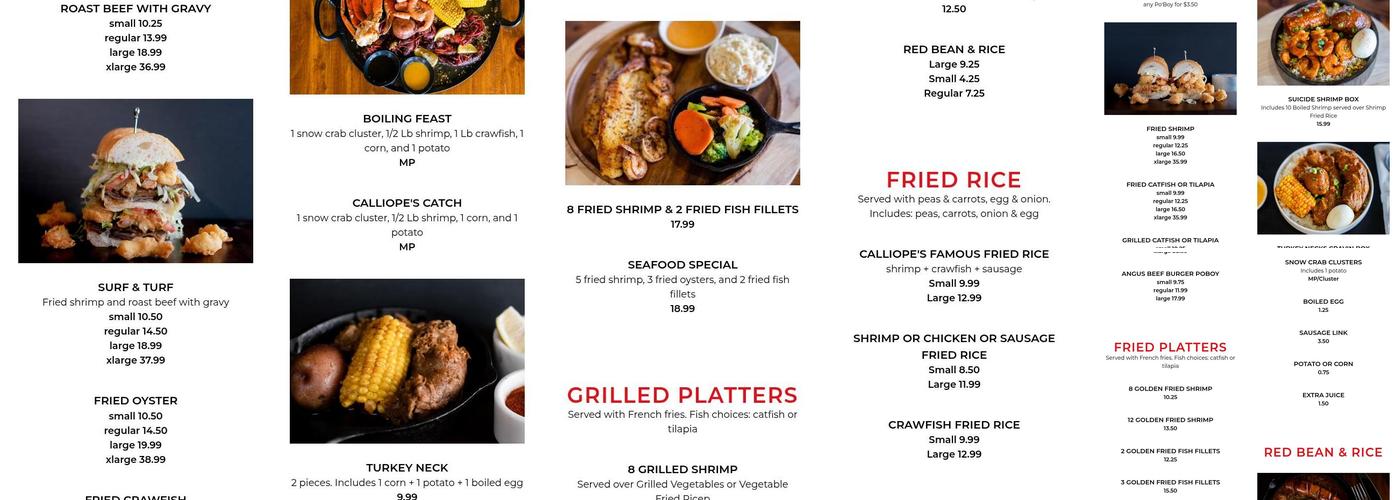 Calliope's Menu