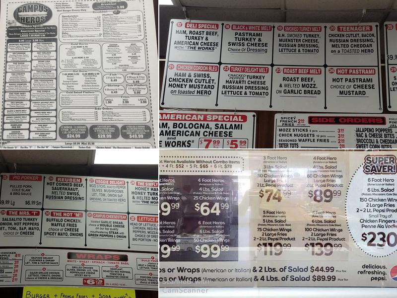 Campus Heros Menu