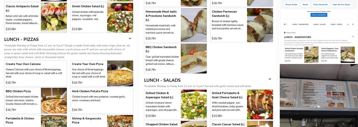 Classic Pizza Menu