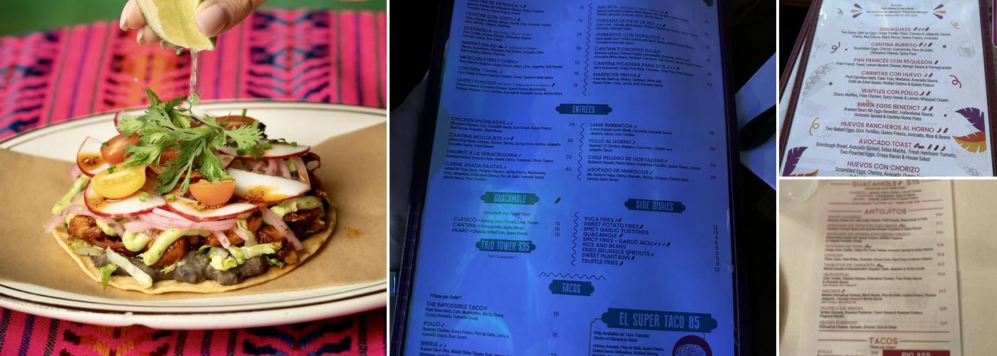 Cantina Rooftop Menu