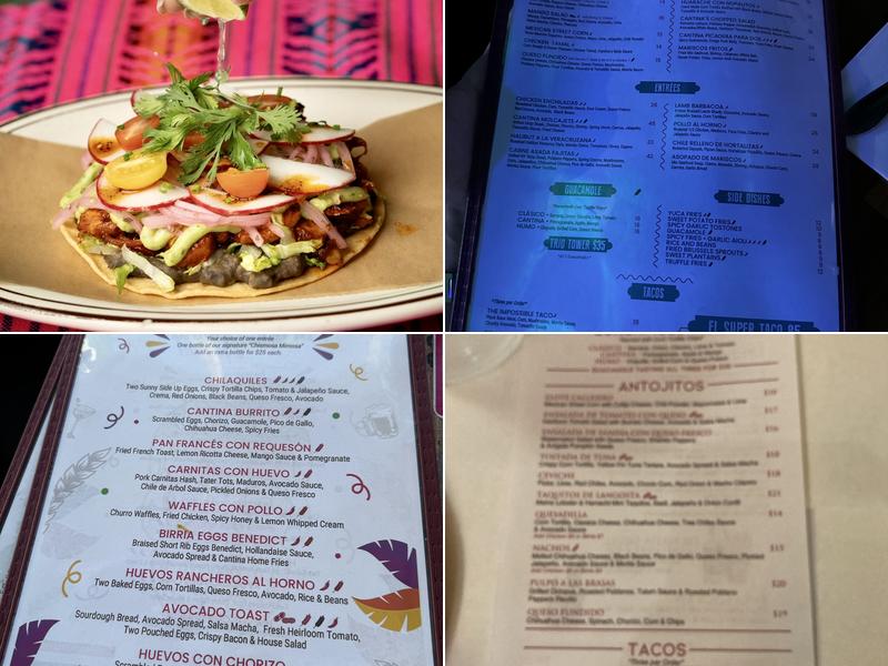 Cantina Rooftop Menu