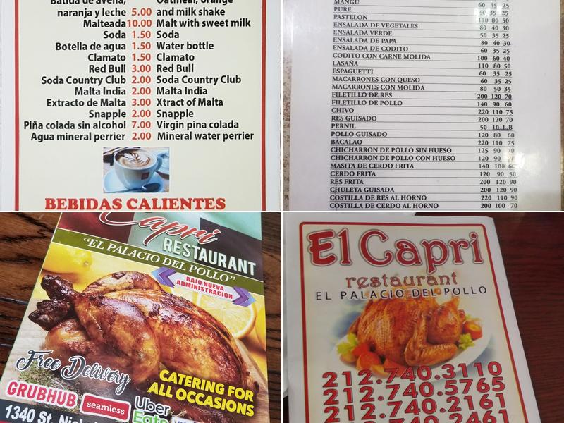 Capri Menu