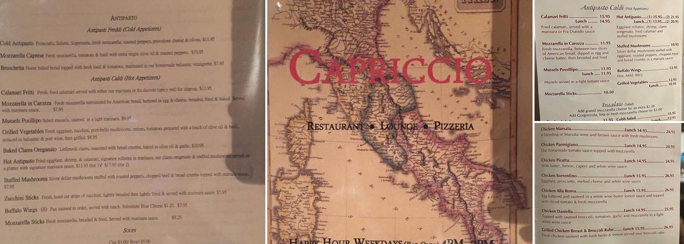 Capriccio Menu