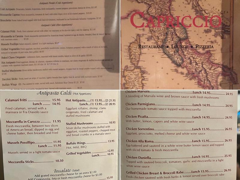 Capriccio Menu