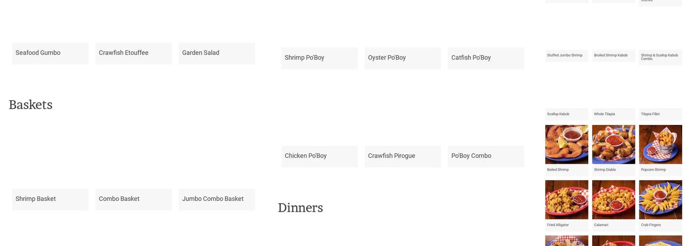 Capt. Benny's Menu