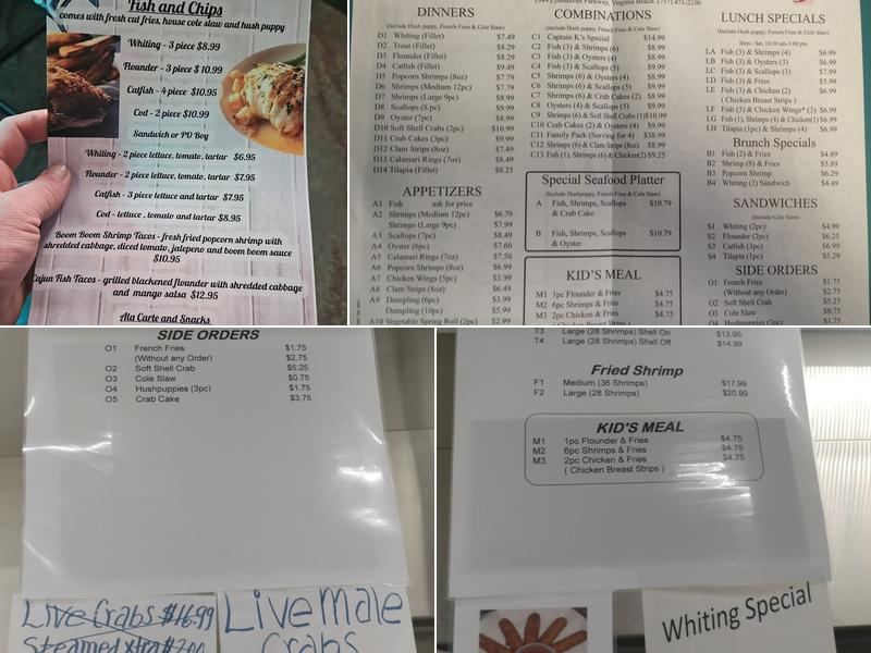 Captain K Menu