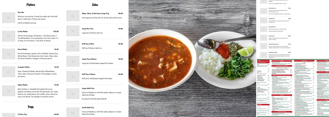 Caramba Mexican Food Menu