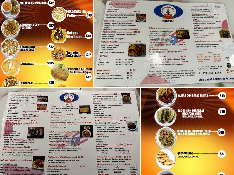 Carmen's Kitchen La Casa De Los Chimis Menu