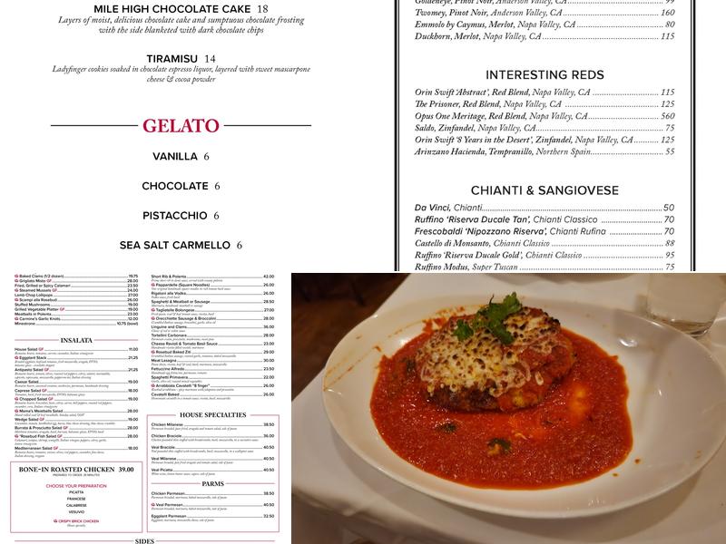 Carmine's Menu