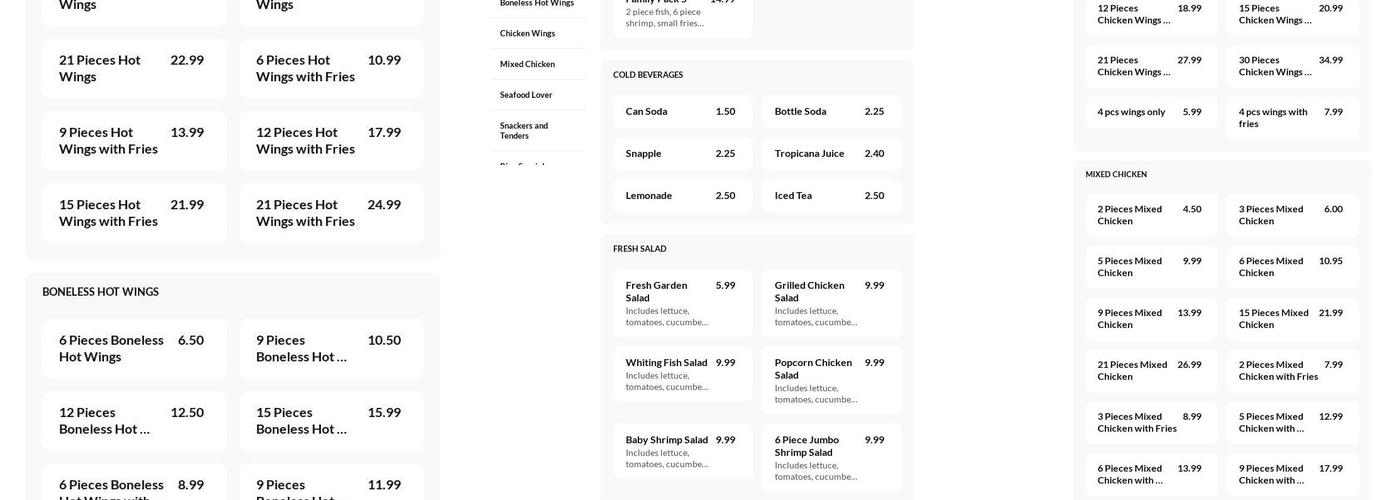 Crown Fried Chicken Menu